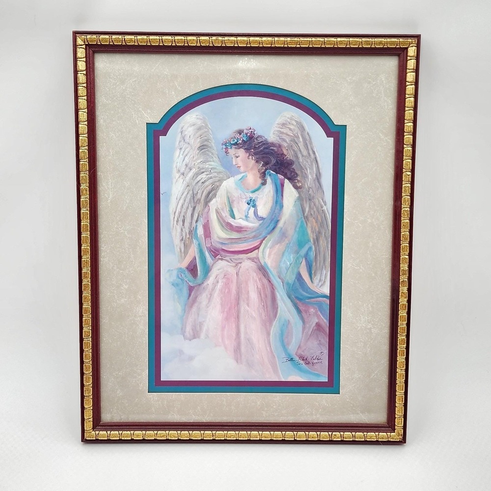 Vintage Home Interiors Thru Gods Grace Angel Framed Print Bettie Hebert-Felder